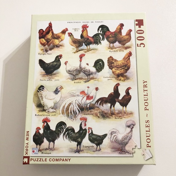 New York Puzzle Company Other - New York Puzzle Company Poules - Poultry Chicken Jigsaw Puzzle 500 pc NEW